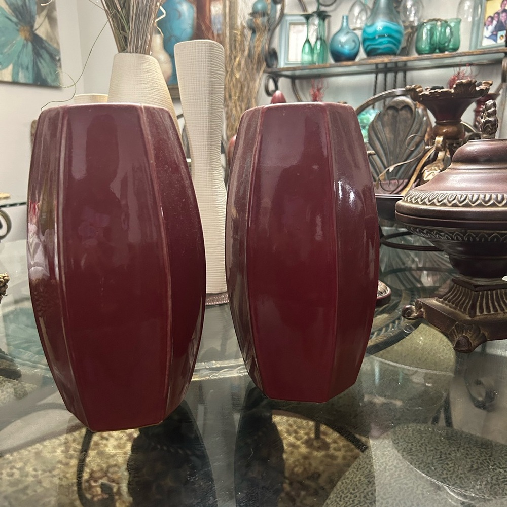 Elegant Burgundy Vases